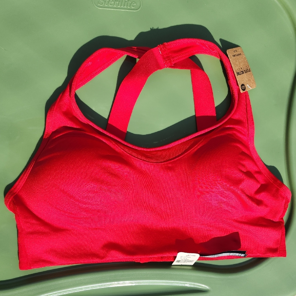 PINK Victoria's Secret Red Racerback Sports Bra Size Small